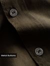 Brown Solid Multipocket Shacket