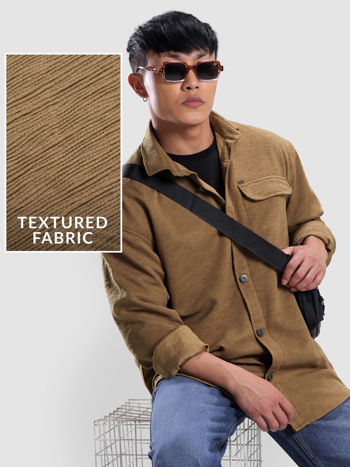 Buy Brown Textured Shirt Online in India -Beyoung