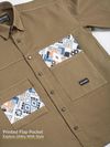 Camel Brown Waffle Shirt for Men