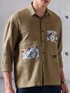Camel Brown Waffle Shirt for Men