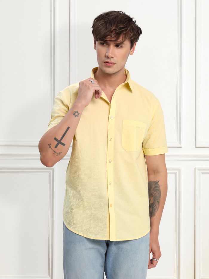 Yellow hot sale half shirt