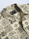 Dark Green and Beige Cotton Print Shacket
