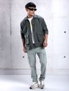 Dark Grey Utility Pockets Shirt for Men