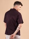 Dark Violet Cutwork Jacquard Cuban Shirt