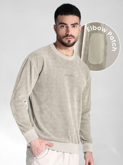 Desert Beige Elbow Patch Sweatshirt