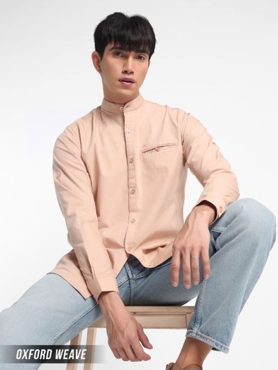 Fine Peach Oxford Shirt for Men Buy linen shirt,