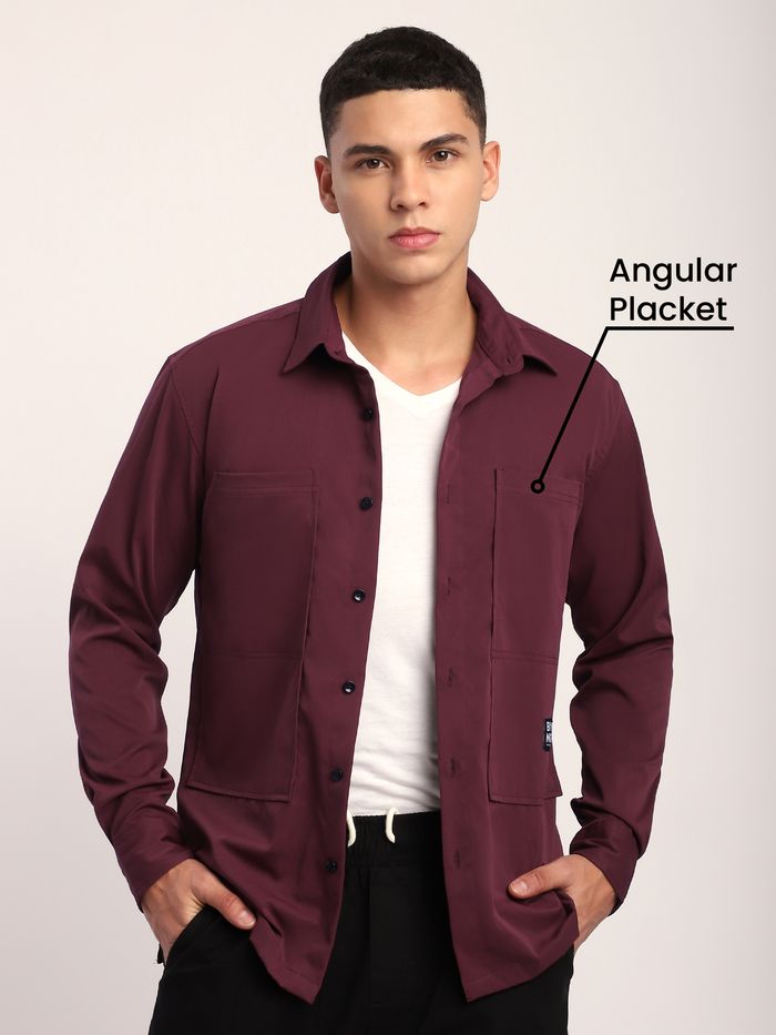 French Wine Angular Pocket Shirt