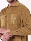 Golden Brown Corduroy Shacket for Men
