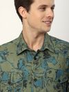 Green Abstract Print shacket