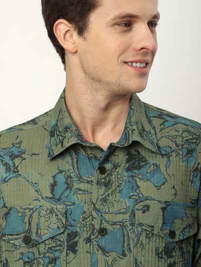 Green Abstract Print shacket Green Abstract Print shacket