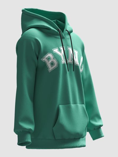 Green BYNG Printed Hoodie warm hoodies for men for winter online at Beyoung,