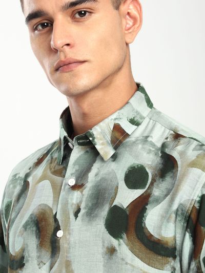 Green Ethereal Printed Shirt