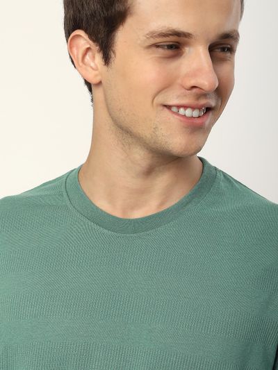 Green Sheen Dual Sleeve Oversized T-Shirt