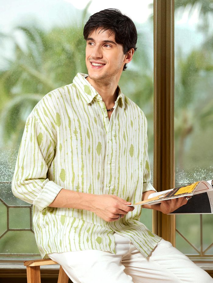 Buy Green Tie and Dye Printed Shirt Online in India -Beyoung