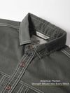 Grey Contrast Stitch Urban Shirt for Men