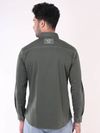 Grey Contrast Stitch Urban Shirt for Men