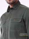 Grey Contrast Stitch Urban Shirt for Men
