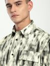 Grey Dye Effect Printed Shacket