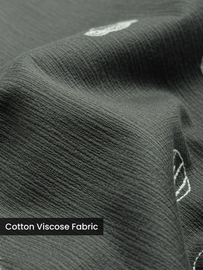 Grey Galaxy Embroidered Half Sleeve Shirt Grey Galaxy Embroidered Half Sleeve Shirt