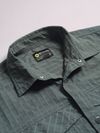 Greyish Green Block Textured Shacket