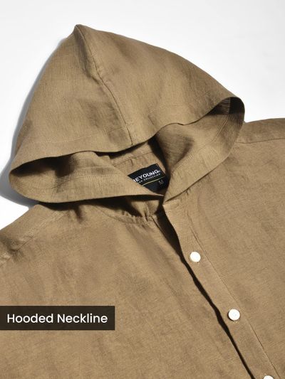 Khaki Hooded Shirt
