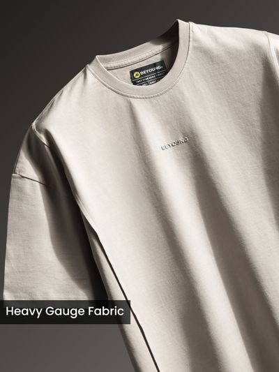 Light Beige Pintuck Oversized T-shirt Shop Oversized T Shirt For Men,