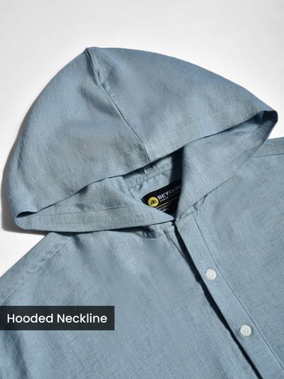 Light Blue Hooded Shirt