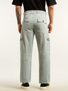 Light Grey Contrast Stitched Cargo Pants