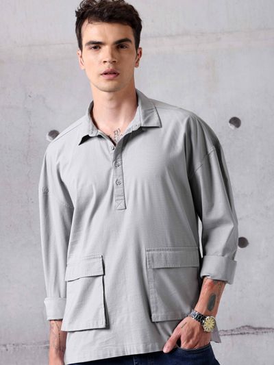 Light Grey Oversized Shirt Light Grey Oversized Shirt