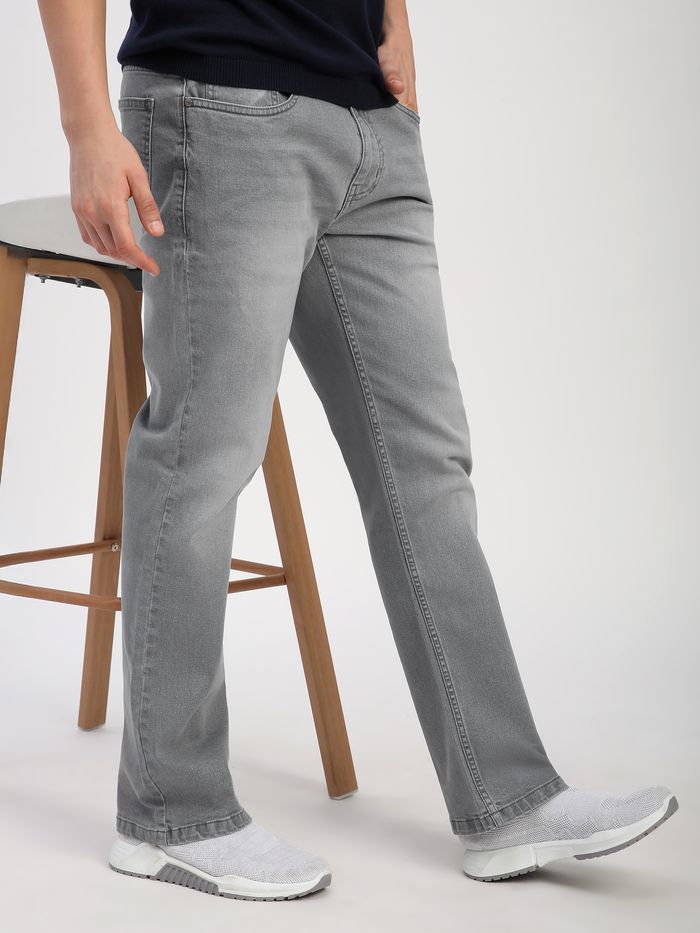 Buy Men's Light Grey Whisker Bootcut Jeans at Beyoung