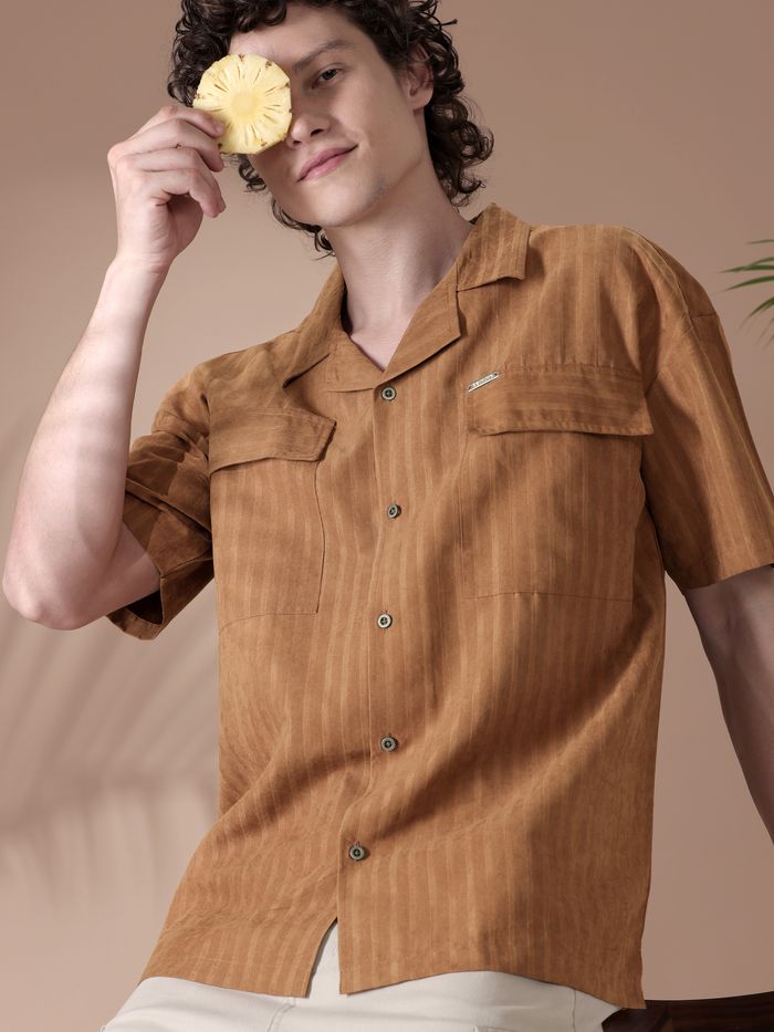 Buy Maple Orange Half Sleeves Shirt for Men Online in India Beyoung