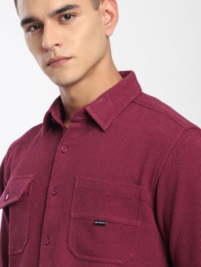 Maroon Diagonal Striped Shirt Maroon Diagonal Striped Shirt