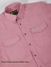 Mauve Pink Plain Suede Urban Shirt for Men