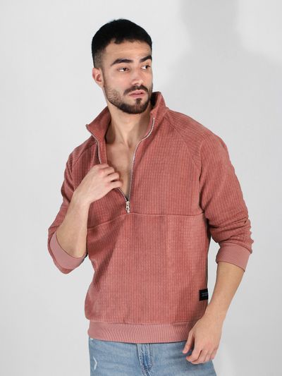 Mauve Zipper Sweatshirt shop stylish sweatshirts for men online,