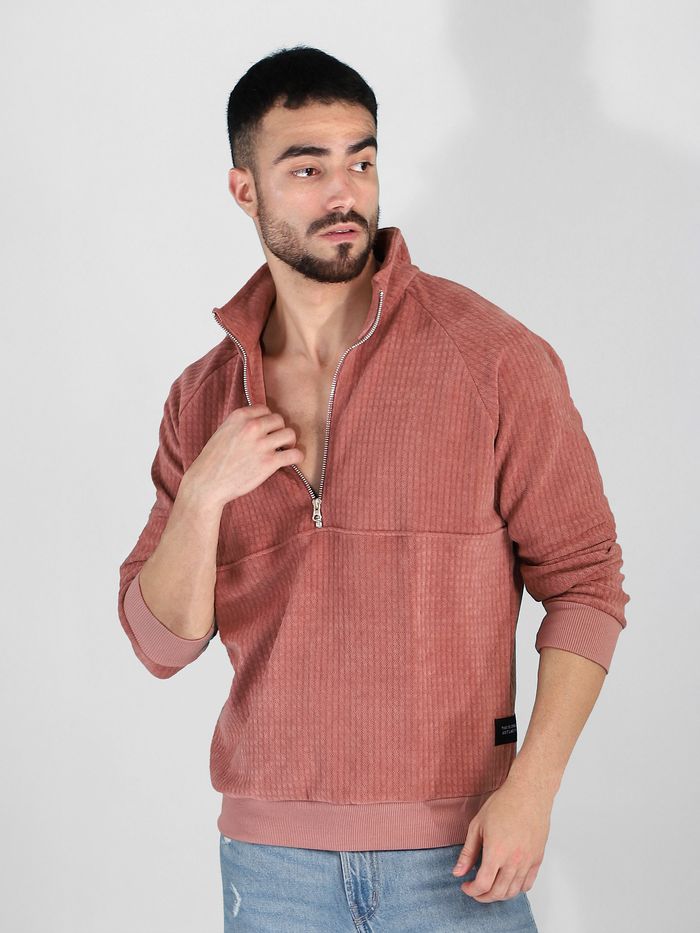 Buy Buy Men's Mauve Zipper Sweatshirt Online at Beyoung at Beyoung
