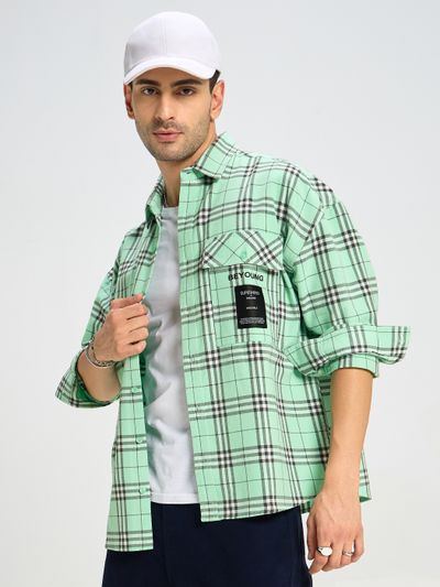 cotton check shirts for men, 