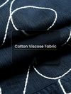 Navy Blue Abstract Embroidered Shacket