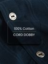 Navy Blue Cord Dobby Shirt For Men