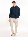 Navy Blue Cord Dobby Shirt For Men