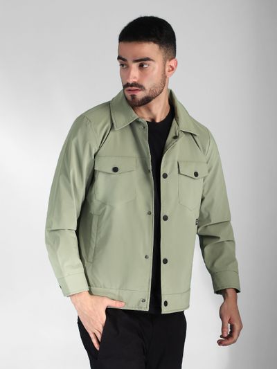 Pale Green Dual Patch Pocket Jacket winter jacket online shopping,