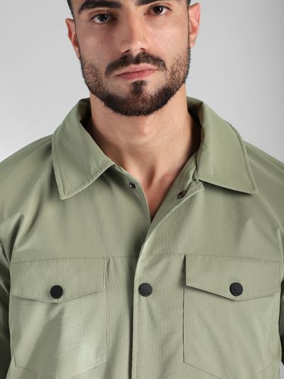 Pale Green Dual Patch Pocket Jacket Pale Green Dual Patch Pocket Jacket