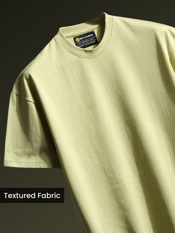 Pale Green Textured Oversized T-shirt
