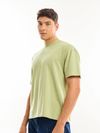 Pale Green Textured Oversized T-shirt