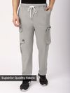 Pale Grey Zip Pocket 3D Cargo Pants