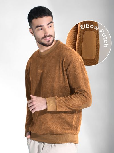 Pecan Brown Elbow Patch Sweatshirt Pecan Brown Elbow Patch Sweatshirt