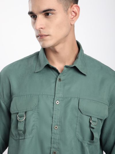 Persian Green D-Buckle Cargo Shirt Persian Green D-Buckle Cargo Shirt