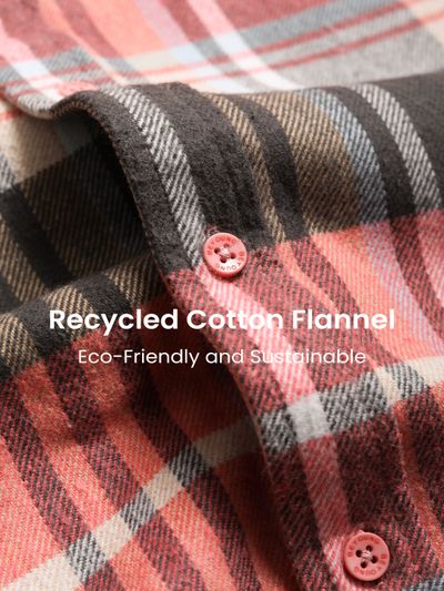 Pink Recycled Plaid Flannel Shirt