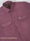 Plum Wine Plain Suede Urban Shirt for Men