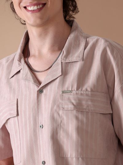 Rose Pink Half-Sleeves Shirt for Men