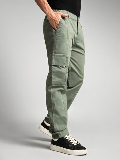 Sage Green Elasticated Cut and Sew Cargo Pants